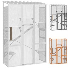 PawHut Outdoor Catio Cat Enclosure w/ Platforms, Scratching Post
