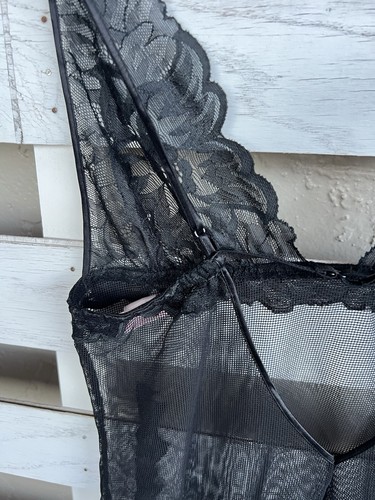 Victoria's Secret Babydoll Seide Spitze Cemise Dessous Gr. XS schwarz - Bild 9 von 15
