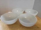 Anchor Hocking Set Of 4 Oven Ware White Milk Glass 5" Soup Cereal Bowl #291