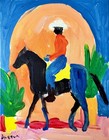 Original Abstract Cowboy Painting Canvas Neo Expressionist Fine Art Decor 11x14 — photo 7