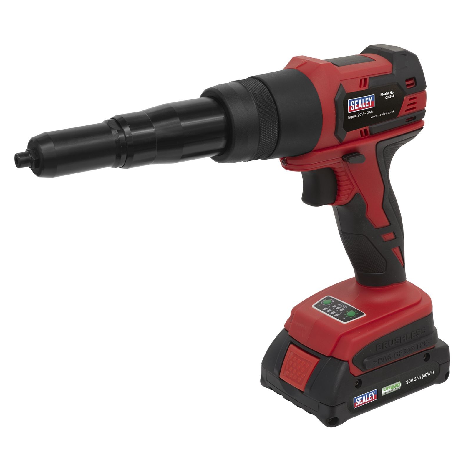 Sealey CP314 Riveter 20V Cordless Riveter Rivet Gun 1 x Battery + Charger - Image 5