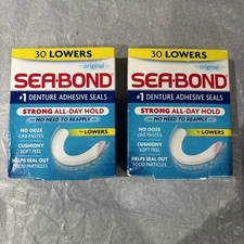 Two Box’s (2) SEABOUND DENTURE ADHESIVE SEALS (30 Each Box= 60 Total) LOWERS New