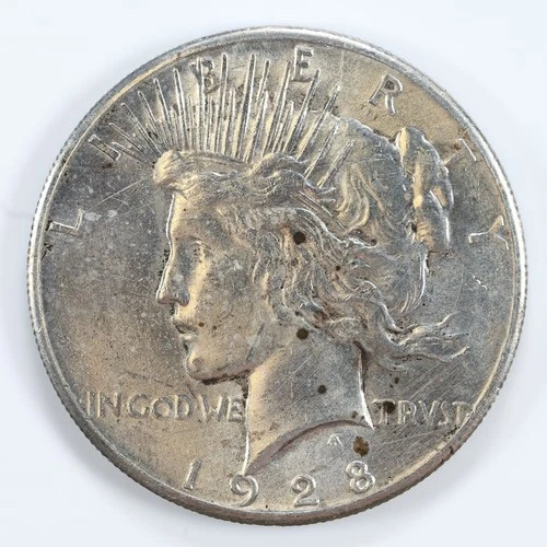 1928 Peace Dollar AU details Rare Date Silver $1