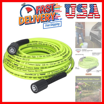 #ad ZillaGreen 50 ft Pressure Washing Hose Extreme Flexibility M22 Connection $86.99
