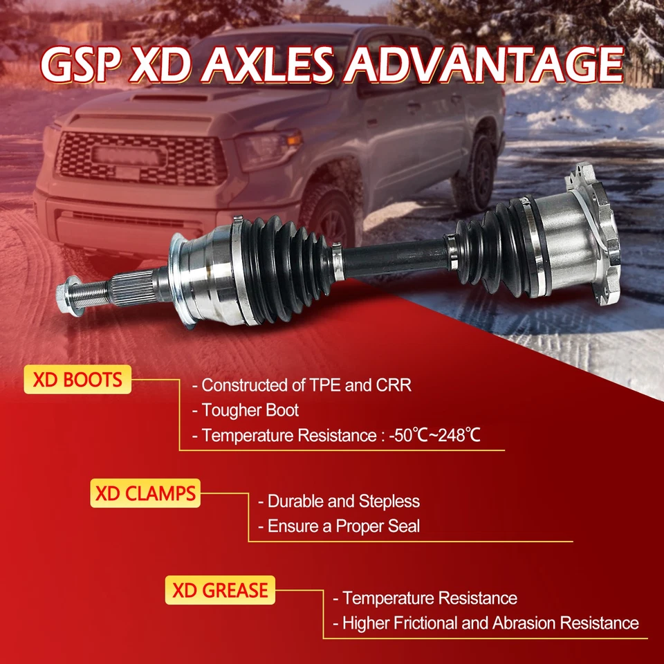 2X Conjunto de eje delantero CV - trabajo extremo para GMC Sierra 2500 3500 HD 2011-2019 6,0 L Foto 4 de 4