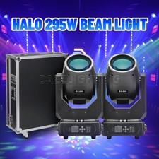 PAIDUN 2PCS 295W 14R Halo Beam Moving Head Light Flight Case Disco Bar DJ Party