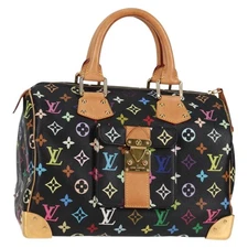 LOUIS VUITTON Monogram Multicolor Speedy 30 Hand Bag Black M92642 Auth yk18882V
