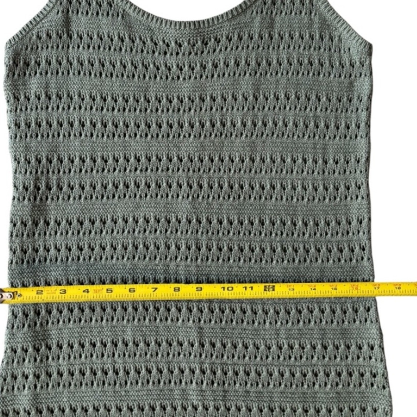 Old Navy Green Crochet Fitted Sleeveless  Swim Cover Up Midi Dress Size Medium image 8