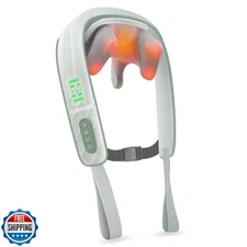 Snailax Cordless Shiatsu Neck Massager with Heat, 4D Kneading Bac