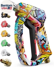 Short Pressure Washer Gun, High Pressure Washer Gun 4000 PSI M22-14Mm & 3/8" Con