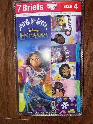 Encanto Girls' Cotton Bikini Underwear Multipacks 7 Pack Sz 4T - Picture 1 of 3