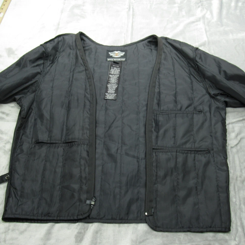 Chaqueta Harley Davidson Mujer Grande Negra Acolchada 3 en 1 Abrigo Forro Extraíble Foto 3 de 4
