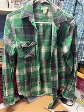 Arizona Jean company flannel Plaid Shirt Green Size Medium