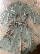 Linea Donatella Sz L/XL Pale green with Flowers Robe inner tie