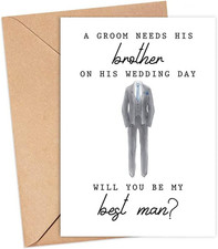 a Groom Needs His Brother on His Wedding Day - Best Man Card - Will You Be My Be