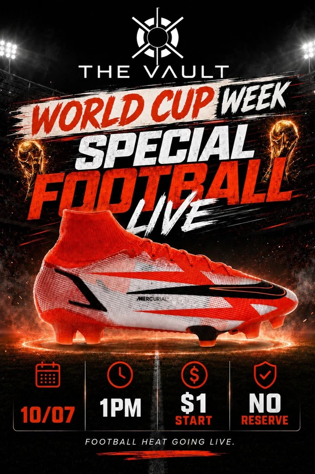 🇦🇺 World Cup Special: $1 Starts, No Reserve, Live at 1PM
