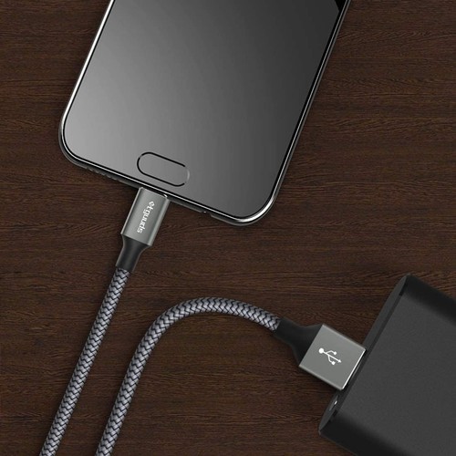 etguuds Câble USB vers C 2 pieds, Pack de 2 A Type C Chargeur Cordon Gris - Photo 7/7