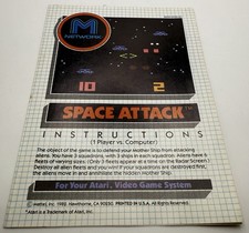 Space Attack Atari 2600 Instruction Manual Book Booklet Vintage