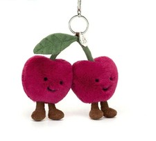 Amuseables Cherries Bag Charm Key Chain Plush Cute Gift