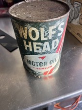 Vintage Wolf s Head Motor Oil Full Can