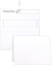 White Blank Greeting Cards with Envelopes 5 x 7 Heavyweight Folded White Cardsto