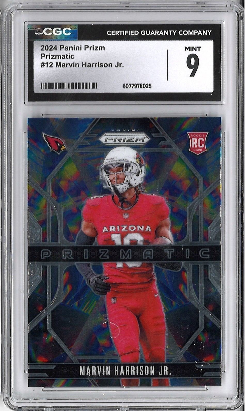 Marvin Harrison Jr. RC Arizona Cardinals 2024 Panini Prizm Prizmatic CGC 10 PSA
