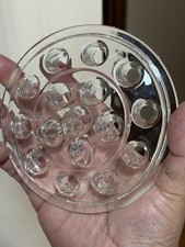 Vintage 16 Hole Clear Glass Flower Frog 5inch