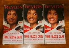 3 Revlon ColorSilk Tone Gloss Care Semi Perm Hair Color Hair Dye #4 Dark Brown 