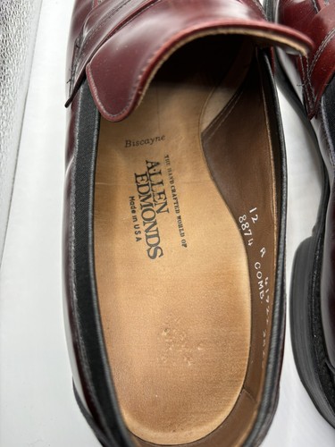 ALLEN EDMONDS Biscayne Vintage 80s Tassel Loafer Style Shoes 12Burgundy Slip On - Picture 5 of 14