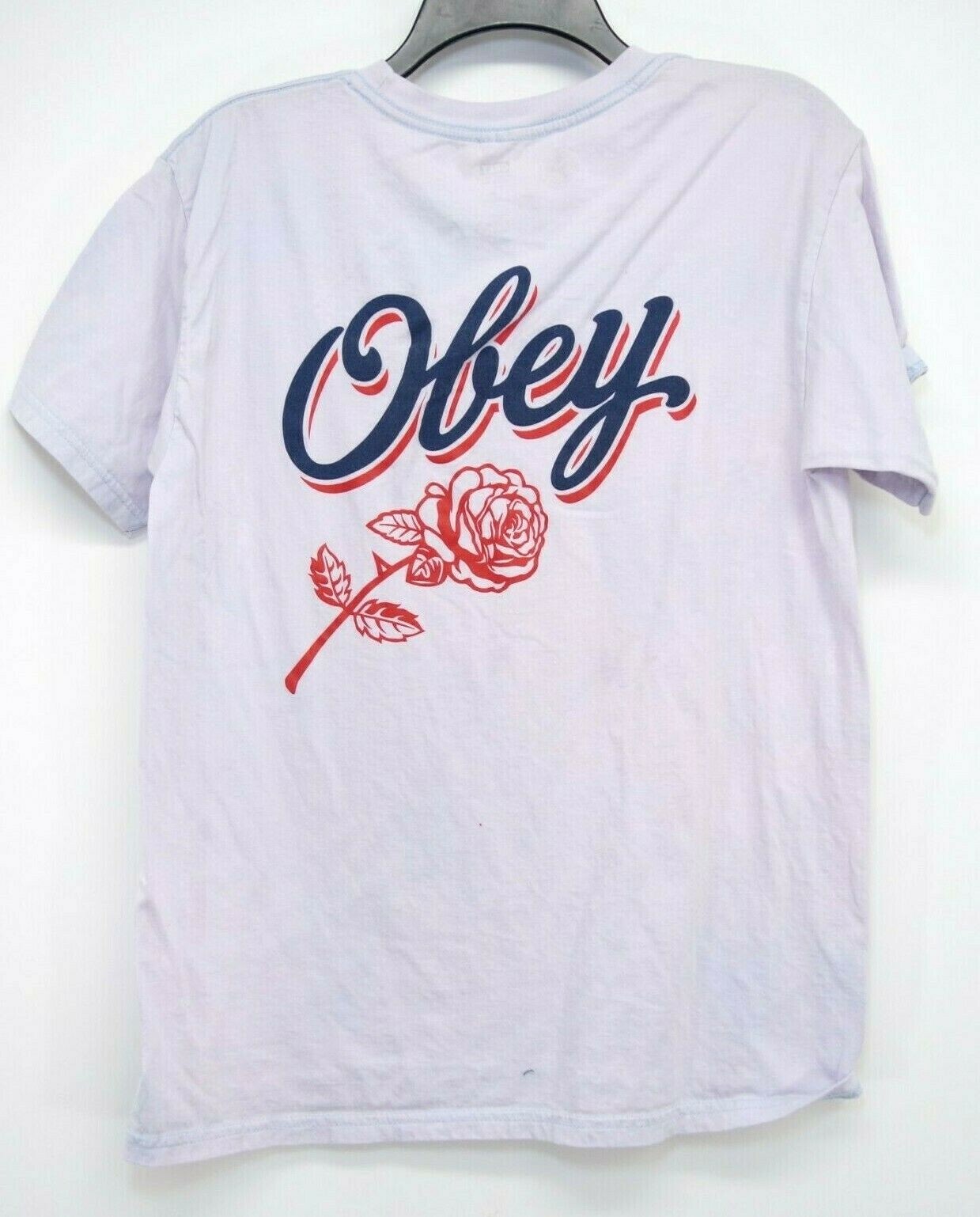 New Pacsun x OBEY Mens Light Purple Skate Logo Athletic Tee T-Shirt Size Medium
