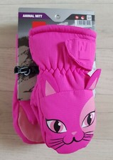 NEVICA KITTEN MITTS girls 12 - 24 months CAT winter ANIMAL gloves PINK skiing