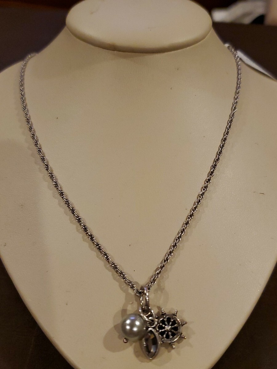 Alex and Ani 18 Ship Wheel Trio Adjustable Necklace (Rafaelian Silver) NWT - Main Image