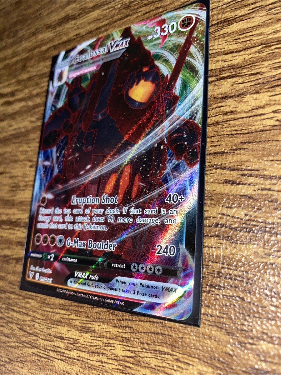Coalossal VMAX 099/185 Vivid Voltage Ultra Rare Holo Pokemon Card Full Art NM/M Coalossal VMAX 099/185 Vivid Voltage Ultra Rare Holo Pokemon Card Full Art NM/M
