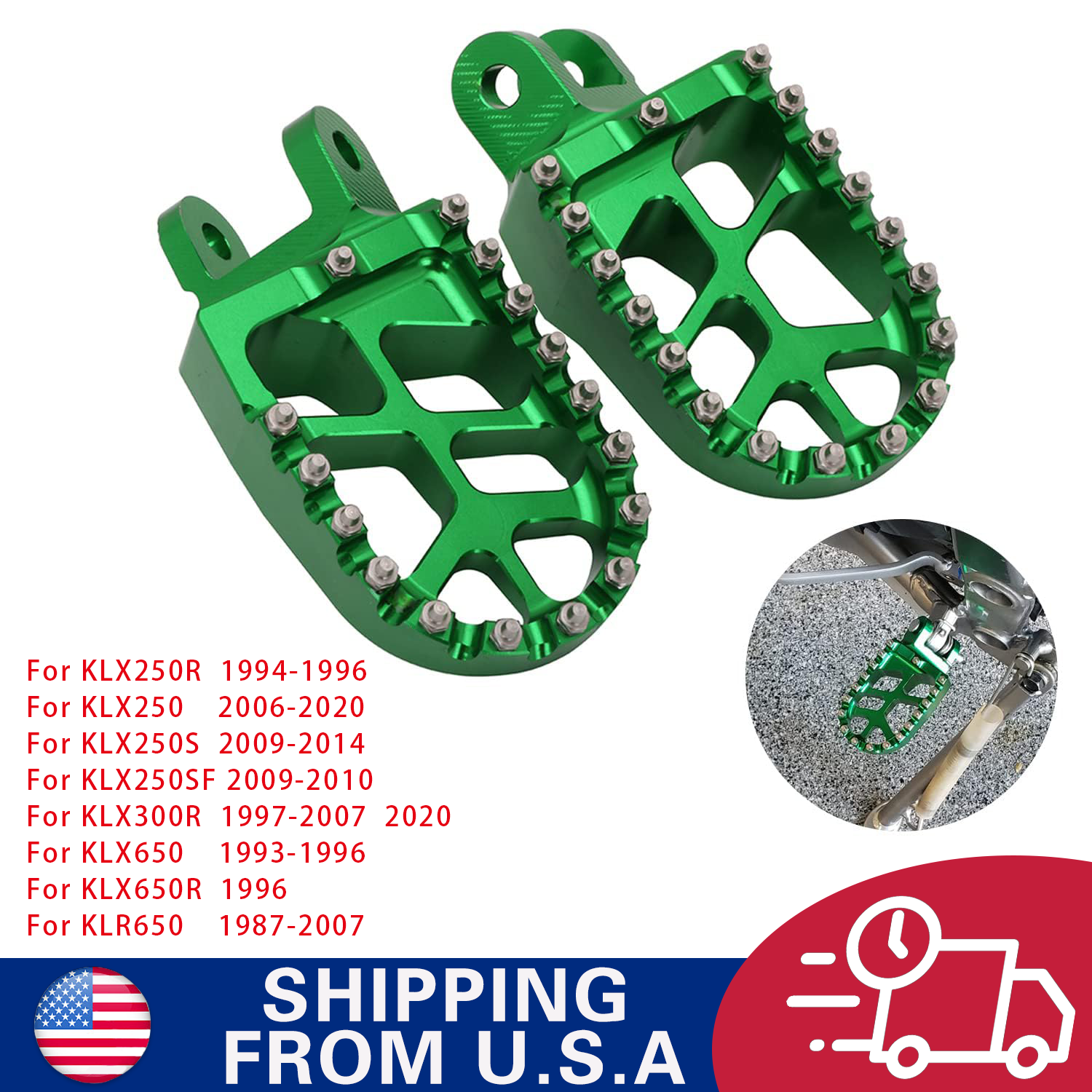 Foot Pegs Dirt Bike Footpegs Foot Pedal For KLX250/S/R/SF KLX300R