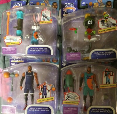 Space Jam A New Legacy Complete Action Figure 4 Set Lebron James Loony Toons  