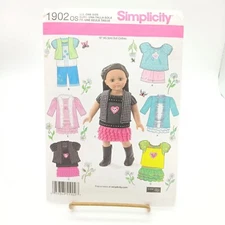 UNCUT Simplicity 1902 Doll Clothes Sewing Pattern 2012
