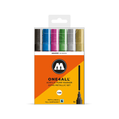 Molotow 227HS Metallic Marker Pen Set - 6 x Acrylic Paint Marker Pen