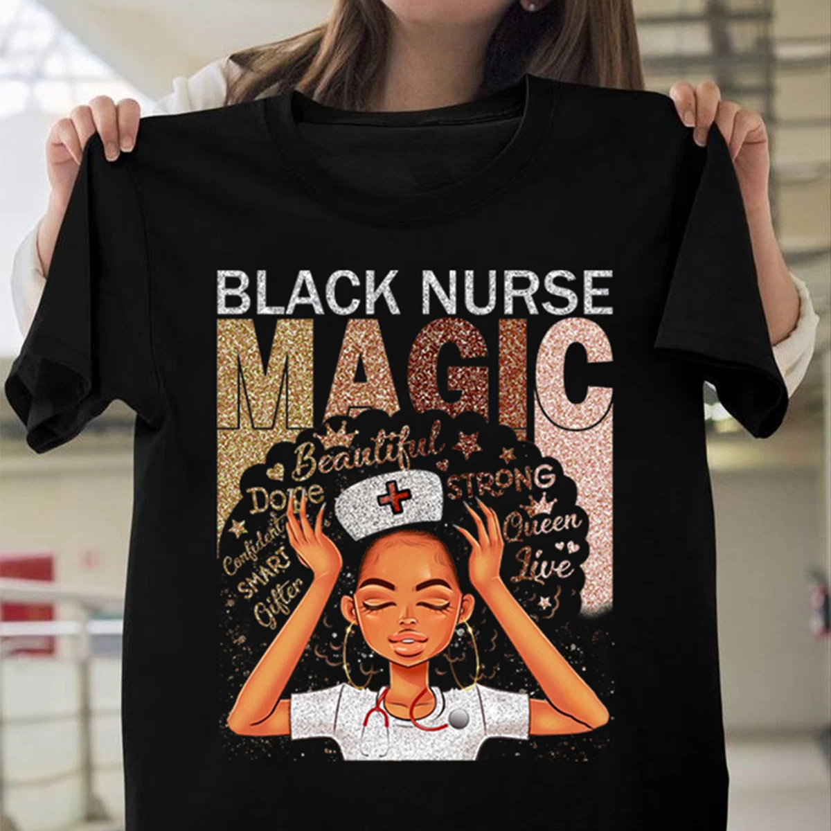 Black Nurse Magic t shirt Dope Melanin T-shirt Nursing African American  Woman Te | eBay