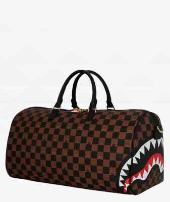 Sprayground Peeking Character Checker Duffle Checkered Gym Travel Duffel Bag