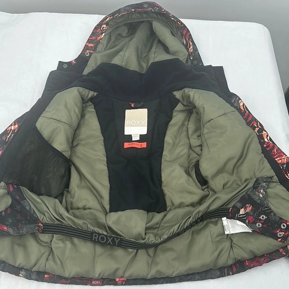 Roxy Coat Girls 8 Small Black Green Ski Snowboard Winter Hood Vents - Image 3 of 4