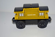 WOODEN RAILWAY Thomas  Friends Magnetic Yellow SODOR LINE CABOOSE 3377WS00 USED