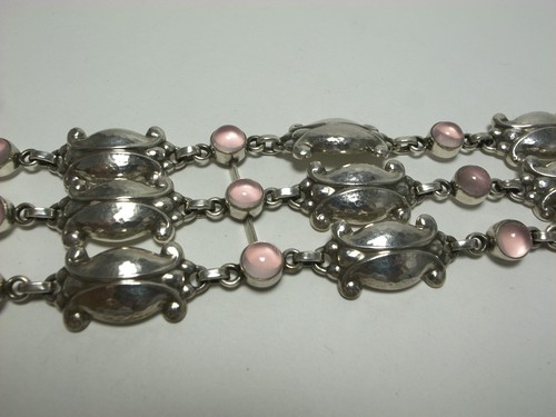Georg Jensen Bracelet #11 Rose Quartz Moonlight Blossom Silver 925 - Picture 5 of 12