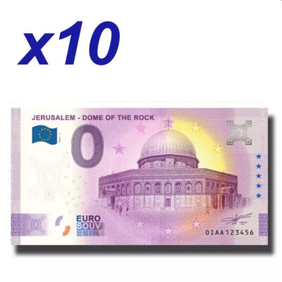 Euro Souvenir 0ユーロ紙幣 ケルン大聖堂 3枚セット Euro Zero €0 Banknotes 10 Pcs Lot Jerusalem · Dome of The Rock