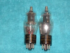 2 x JAN-CRP-6F8g Raytheon Tubes*Clear Glass*VT-99 *Very Strong Matched Pair*#15