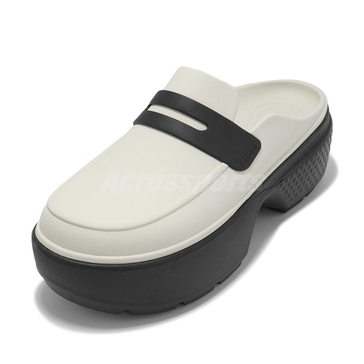 【関税込み】Stomp Mules - Crocs - Synthetic - Linen Black Crocs Stomp Loafer Linen Black Men Unisex Slip On Platform