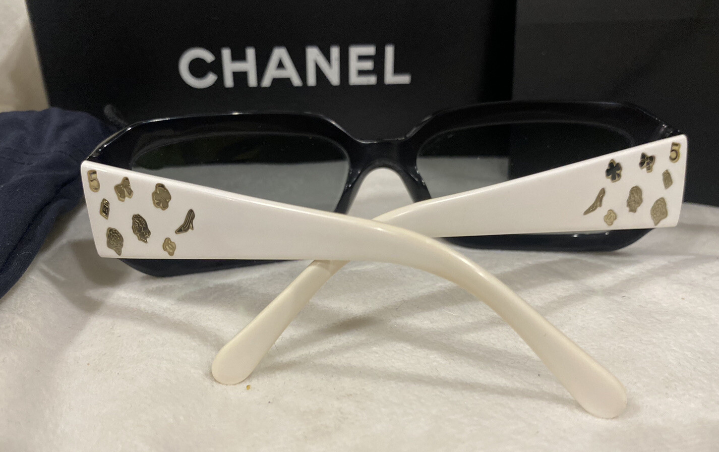 CHANEL Sunglasses AUTHENTIC Square Rectangle Blac… - image 7