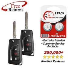2 Remote Keyless Entry Fob Replacement Flip Key For Toyota 3b (MOZB41TG, G)