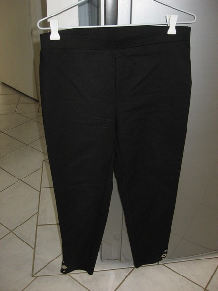 ROCKMANS BLACK 7/8 EYELET TAB BENGALINE PANTS SIZE 10