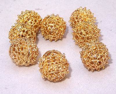 Qualität Gold Silber Große Kugeln Rund Zwischenring Perlen Afrikanischer Schmuck Kühne Fundstücke