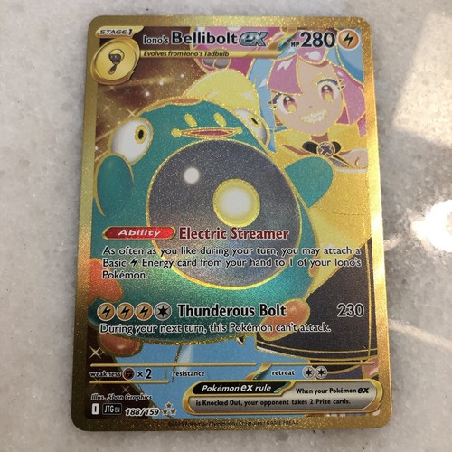 Pokémon TCG Ionos Bellibolt ex 188/159 Journey Together Gold Hyper Rare Card NM